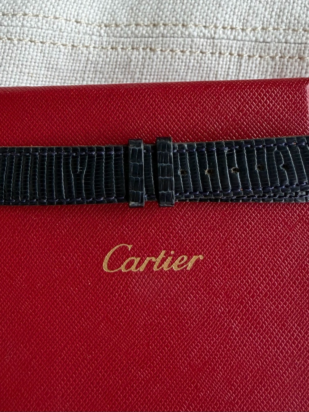 CARTIER watch replacement Lizard tank bands from Paris - Picture 2 of 9